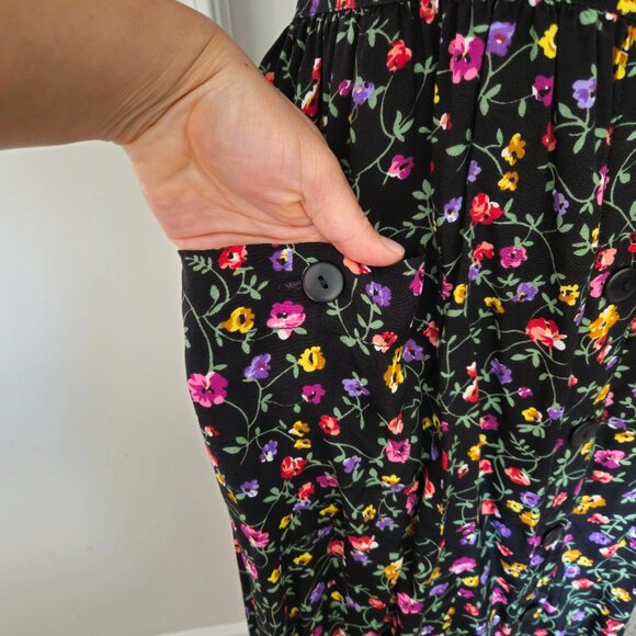 VTG Cottage core Floral Midi Dress - Picture 7 of 7